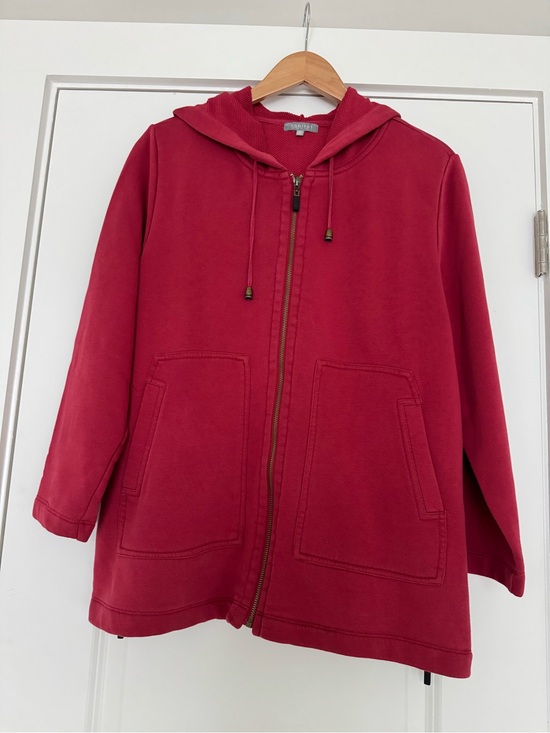 Habitat Tops - Habitat Textured Red Hooded Knit Sweatshirt
